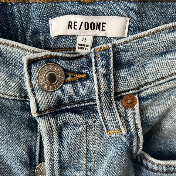 RE/DONE High-Rise Stove Pipe Jeans in Light Stone - Picture 6 of 7
